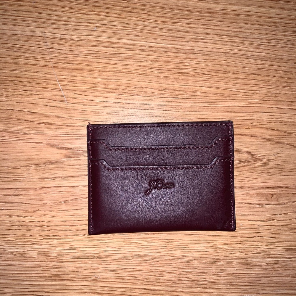 J. Crew maroon credit card/cash/I.D. Holder